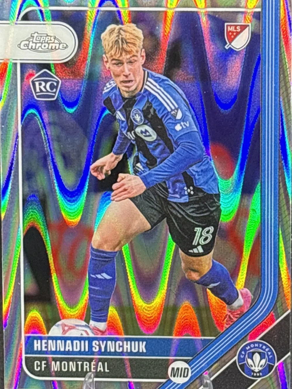 Topps Chrome CF Montréal Hennadii Synchuk Rookie Trading Card Wave Refractor